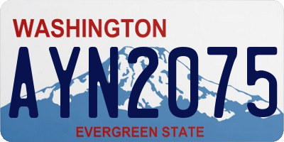 WA license plate AYN2075