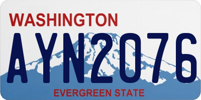 WA license plate AYN2076