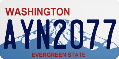 WA license plate AYN2077