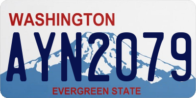 WA license plate AYN2079