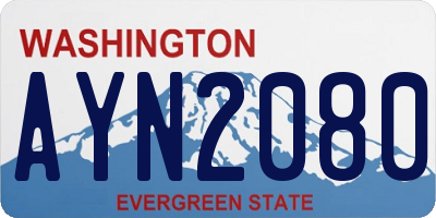WA license plate AYN2080