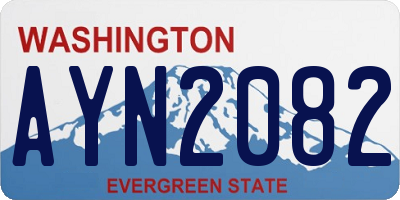 WA license plate AYN2082