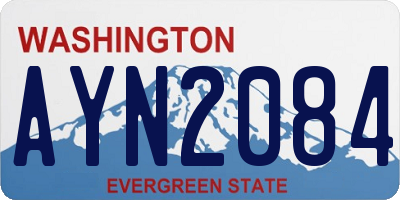 WA license plate AYN2084