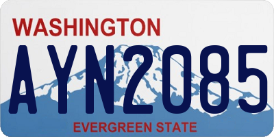 WA license plate AYN2085