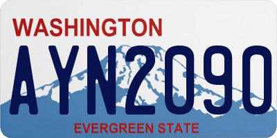 WA license plate AYN2090