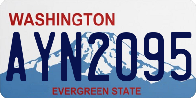 WA license plate AYN2095