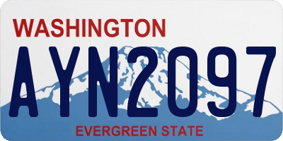 WA license plate AYN2097