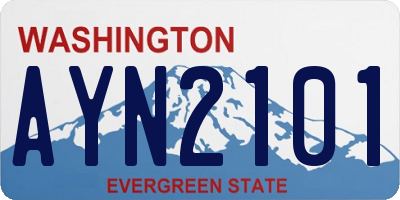 WA license plate AYN2101