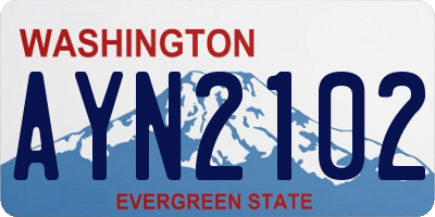 WA license plate AYN2102
