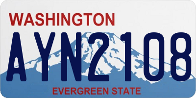 WA license plate AYN2108