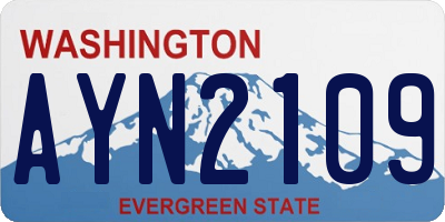 WA license plate AYN2109