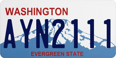 WA license plate AYN2111