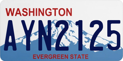 WA license plate AYN2125