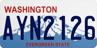 WA license plate AYN2126