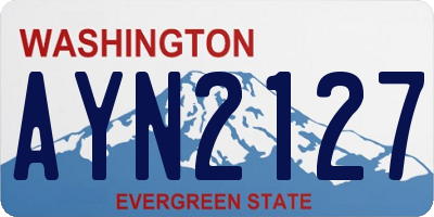 WA license plate AYN2127