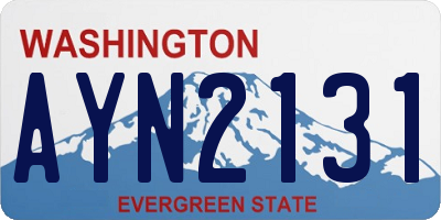 WA license plate AYN2131