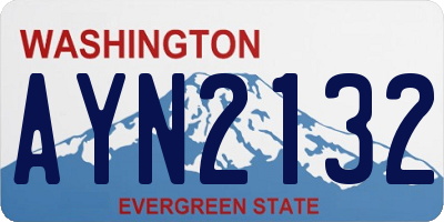 WA license plate AYN2132