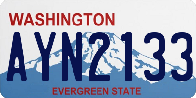 WA license plate AYN2133