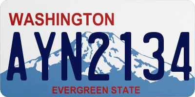 WA license plate AYN2134
