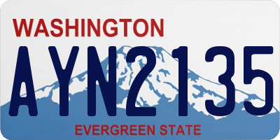 WA license plate AYN2135