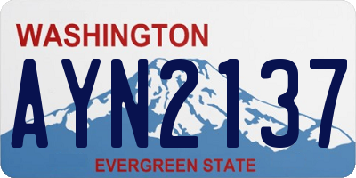 WA license plate AYN2137