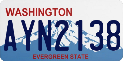 WA license plate AYN2138