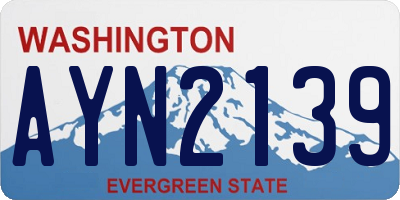 WA license plate AYN2139