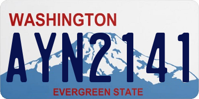 WA license plate AYN2141