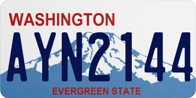 WA license plate AYN2144