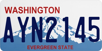 WA license plate AYN2145
