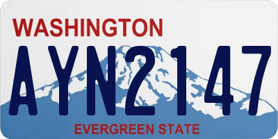 WA license plate AYN2147