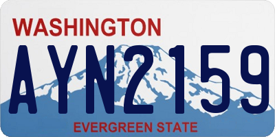 WA license plate AYN2159