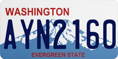 WA license plate AYN2160