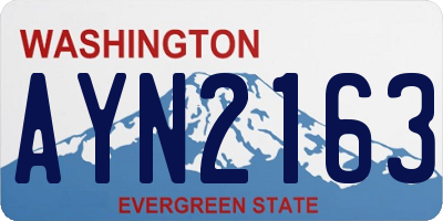 WA license plate AYN2163