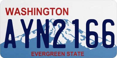 WA license plate AYN2166