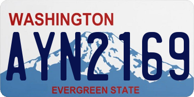 WA license plate AYN2169
