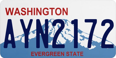WA license plate AYN2172
