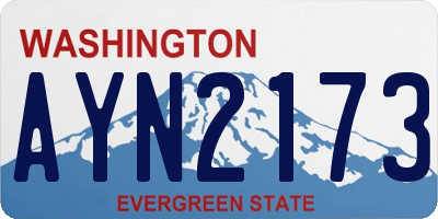 WA license plate AYN2173