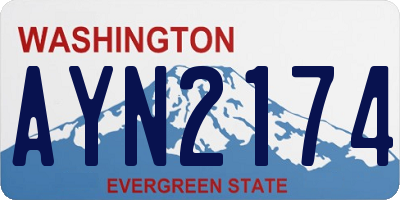 WA license plate AYN2174