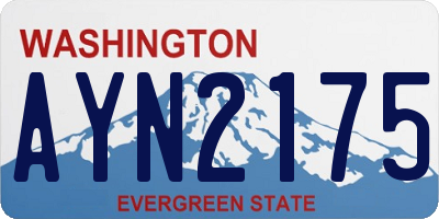 WA license plate AYN2175