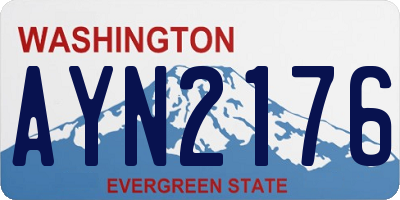 WA license plate AYN2176