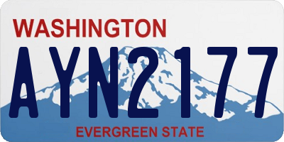 WA license plate AYN2177