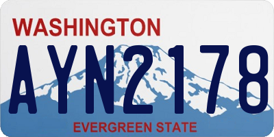 WA license plate AYN2178
