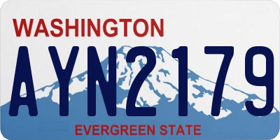WA license plate AYN2179