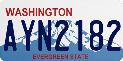 WA license plate AYN2182