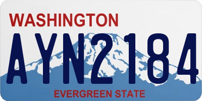 WA license plate AYN2184
