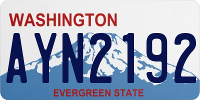 WA license plate AYN2192