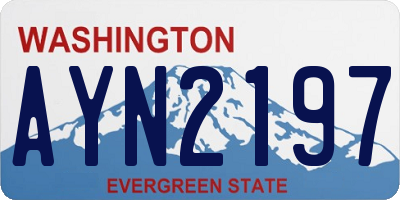 WA license plate AYN2197