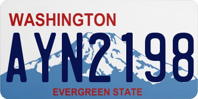 WA license plate AYN2198