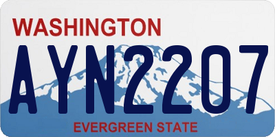 WA license plate AYN2207